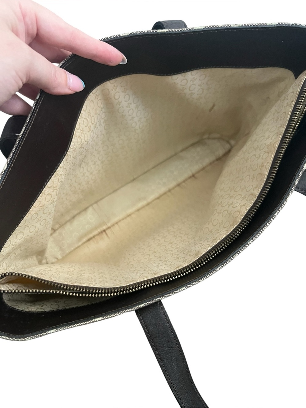 CELINE Macadam Tote with Leather Trim - Picture 13 of 13